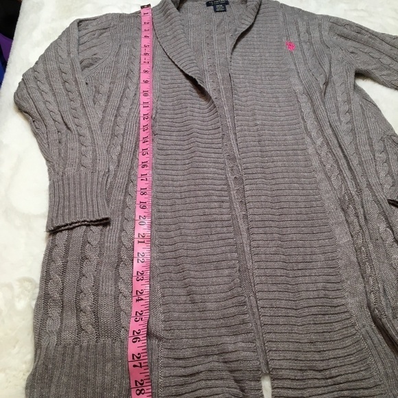 U.S Polo Assn  cable knit sweater cardigan 14/16 - Picture 5 of 7